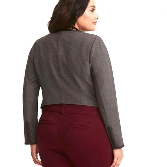 Torrid Grey Military Style Rayon Blend Career Workwear Business Fitted Jacket 4x - Picture 3 of 9